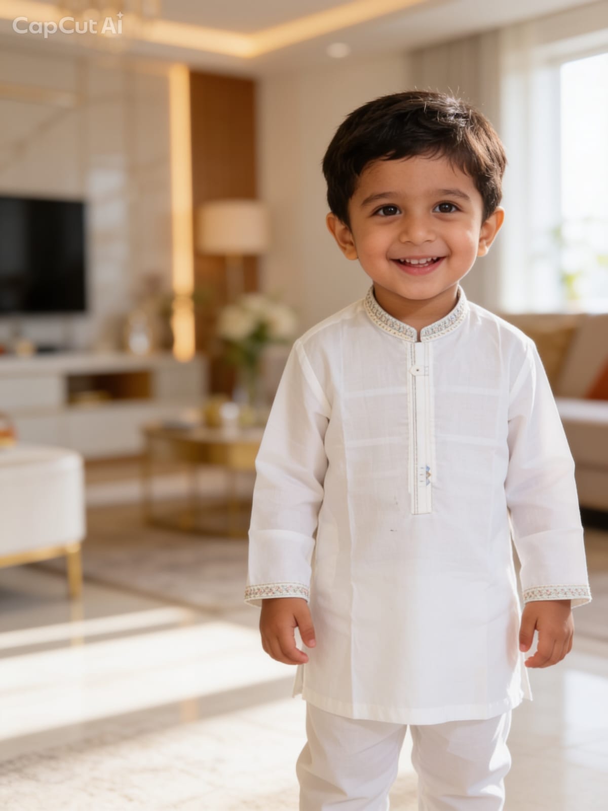 Kids White Kurta Pajama Set – Traditional Ethnic Wear for Boys