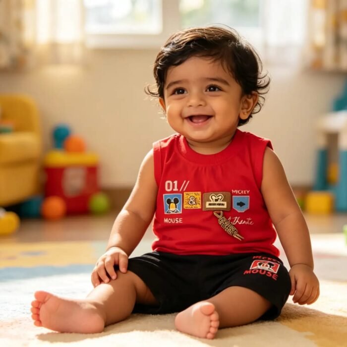 Baby Boys Mickey Mouse Sleeveless Co-Ord Set