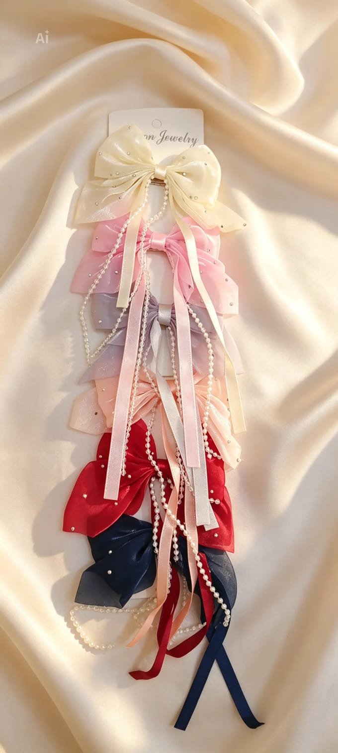 Girls' Premium Ribbon Hair Bow - Image 11