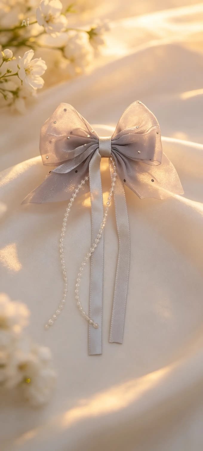 Girls' Premium Ribbon Hair Bow - Image 14